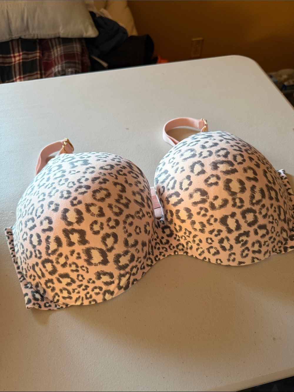Leopard Print Pink Push-Up Bra - Women’s Bras